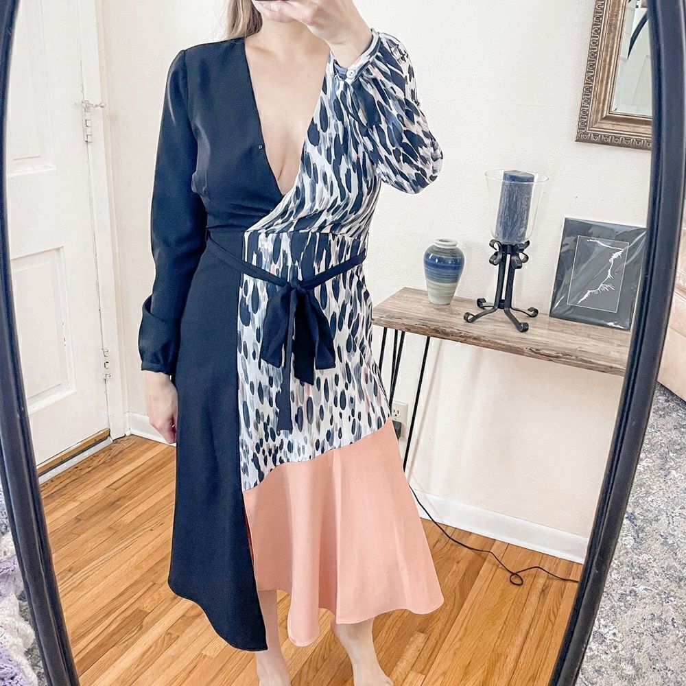 Anthropologie Hutch Rashida Color Block Midi Dress XS